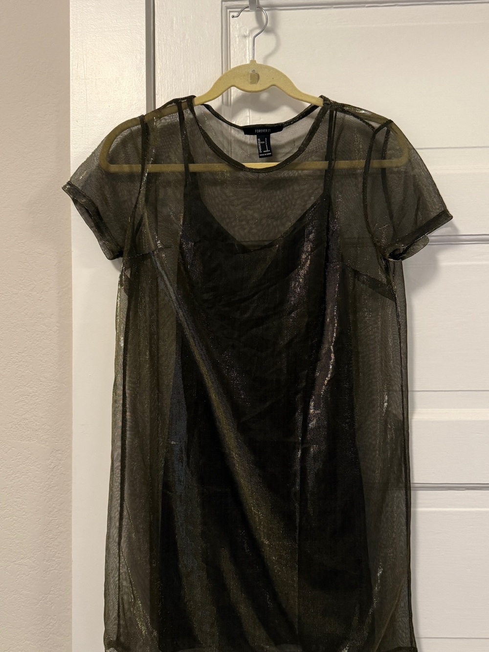 Express Black Sheer Overlay Dress
